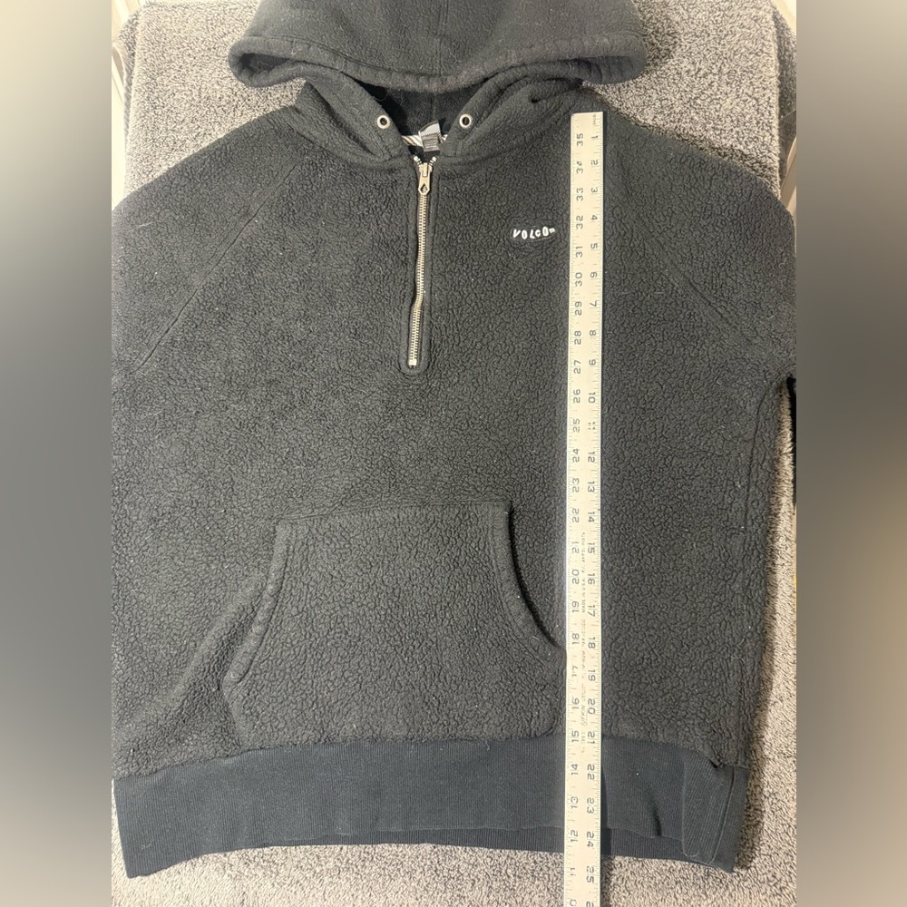 Volcom Unisex teddy Bear Fleece Black  Zip-Up Hoodie - Picture 6 of 6